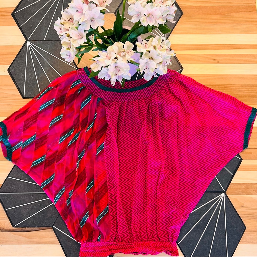 Hot Pink Bollywood Boho Tunic | Size 2